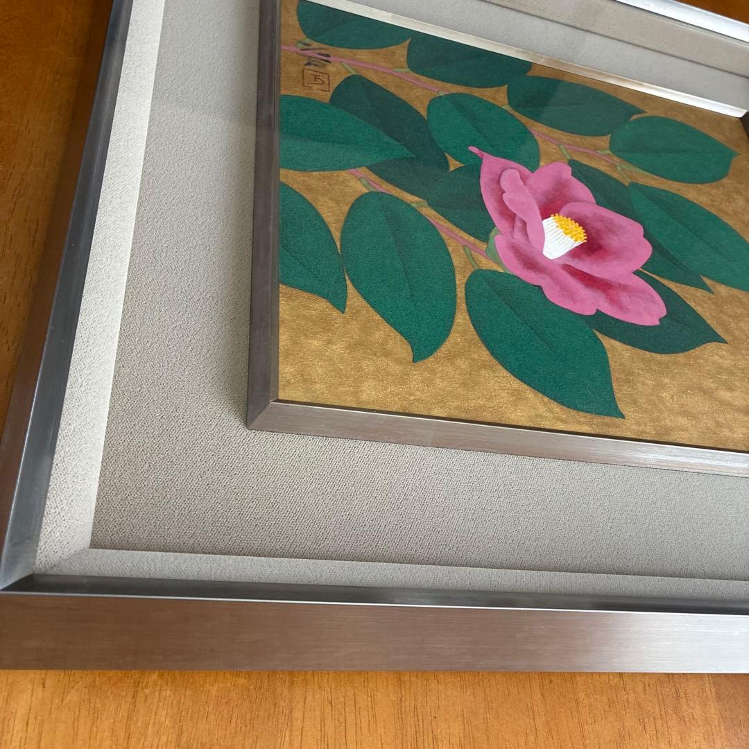 向井久万 日本画 3号「椿」