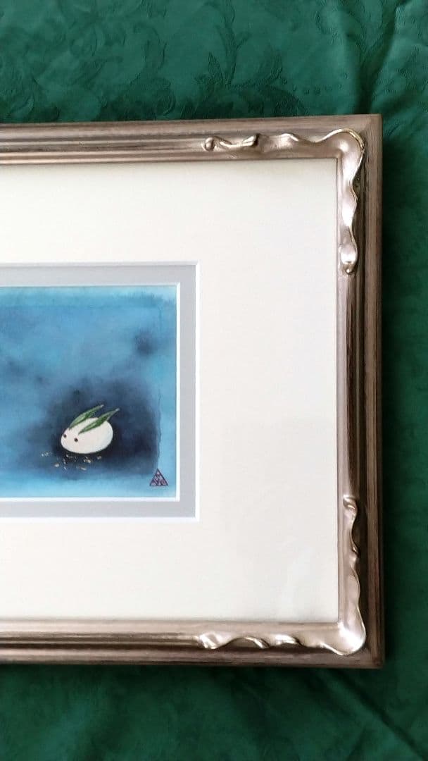 日本画「雪うさぎ」 川崎麻児