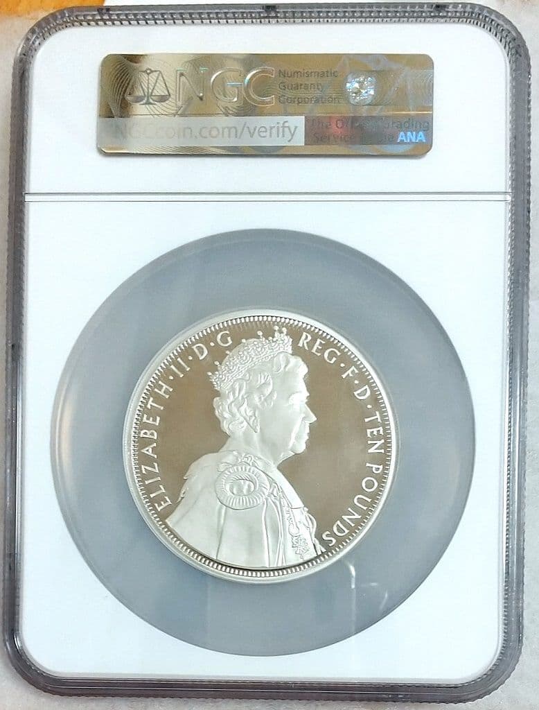 2012年 イギリス ダイヤモンドジュビリー 5オンス 銀貨 NGC PF69