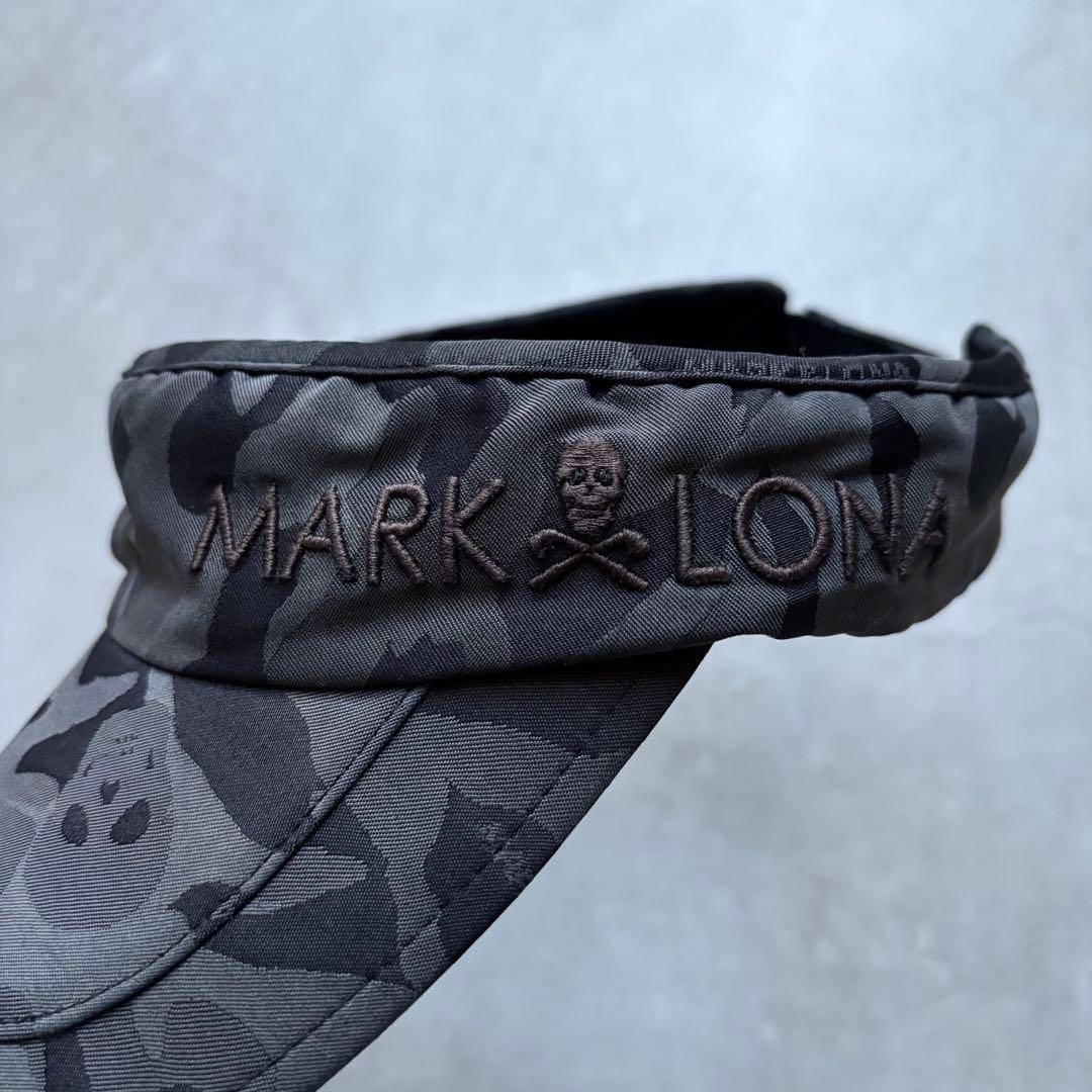 MARK&LONA マークアンドロナ サンバイザー スカル迷彩総柄 ロゴ ゴルフ