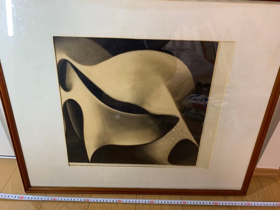 【額縁付】白黒　絵画