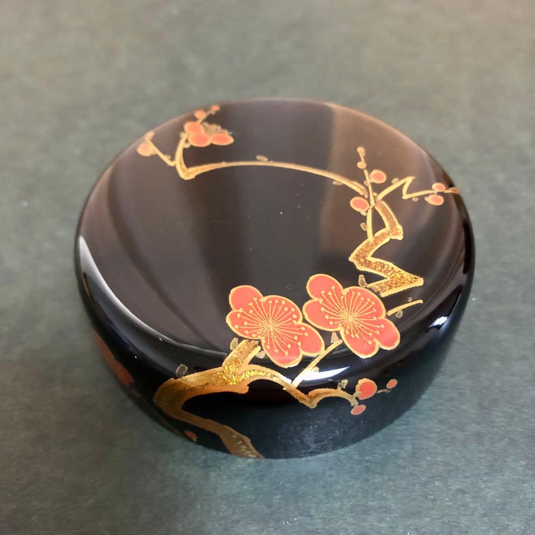 一后一兆 梅蒔絵黒大棗 共箱 茶道具
