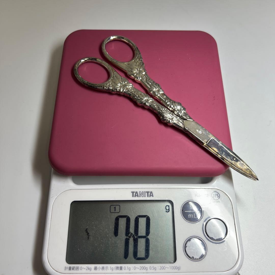 クリストフル　ぶどう文ハサミ　78g/15.8㎝　東Y8-0108⑤タトオ