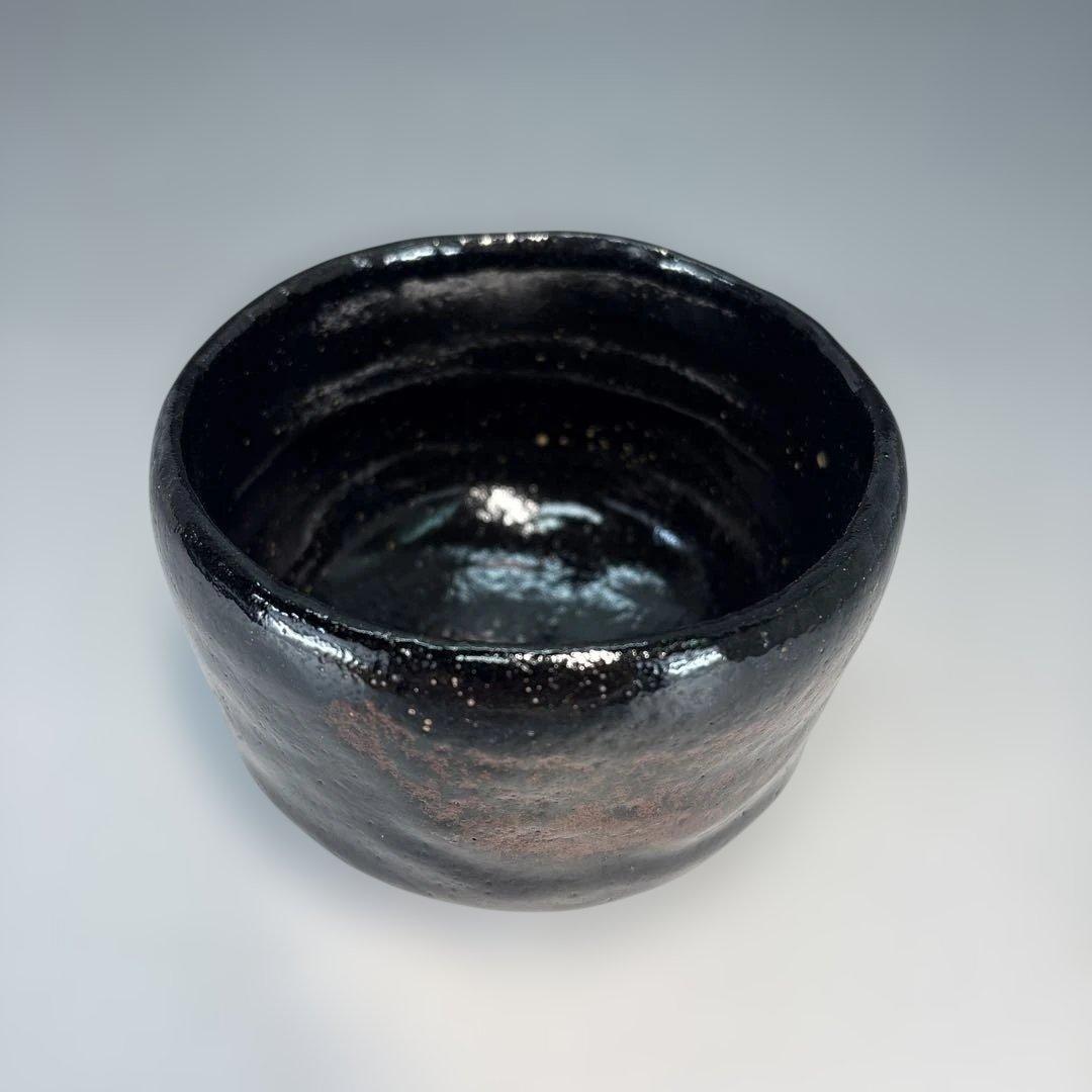 【中古品】茶道具　昭楽造　黒茶碗　寛州書付　銘『暁雲』（共箱）