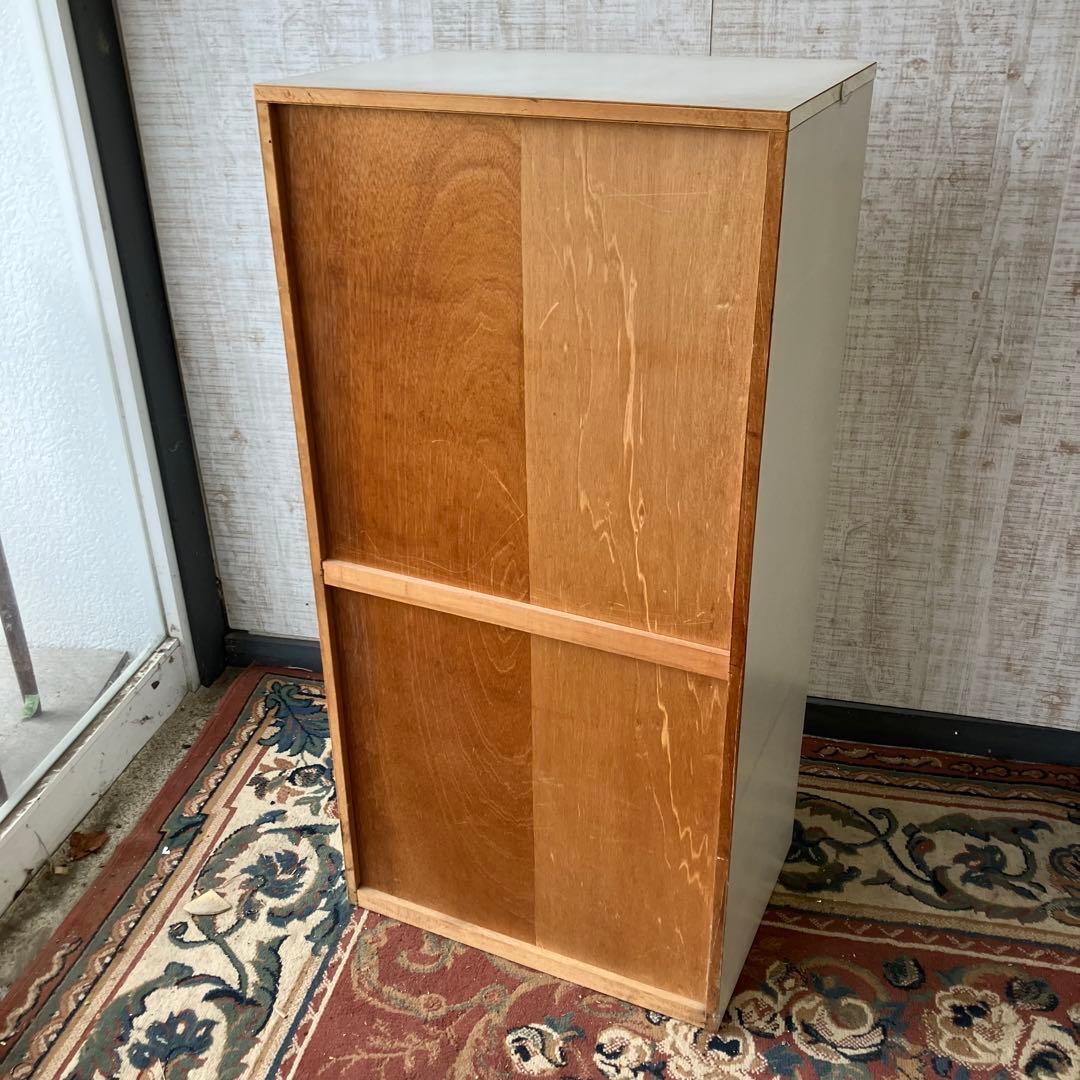 昭和レトロ 花柄 木製チェスト 7段タンス 古家具 ビンテージ ヴィンテージ 橙