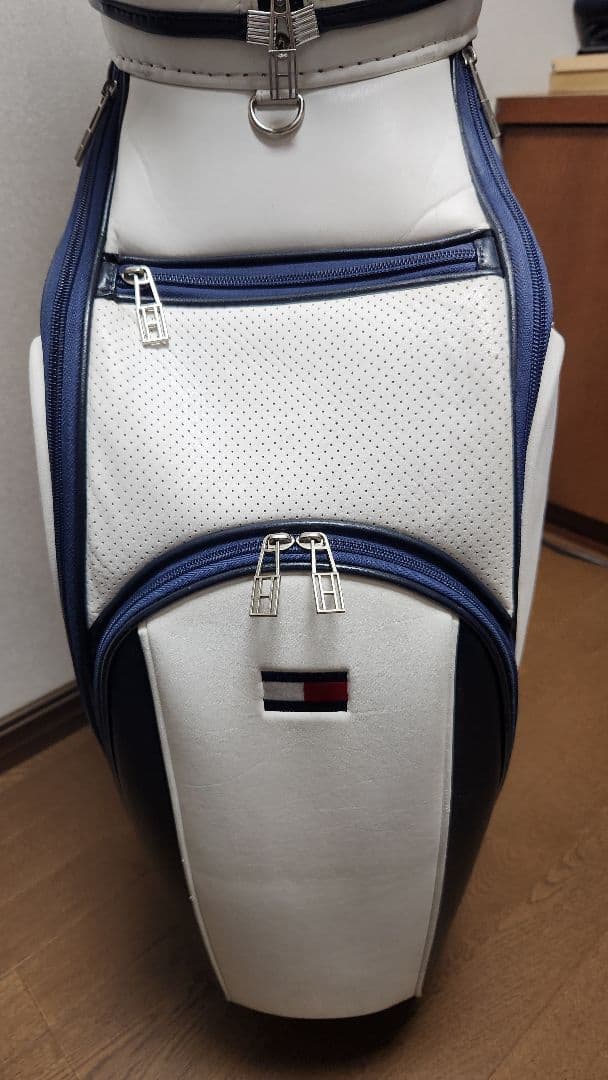   キャディバッグ ホワイト/ネイビー