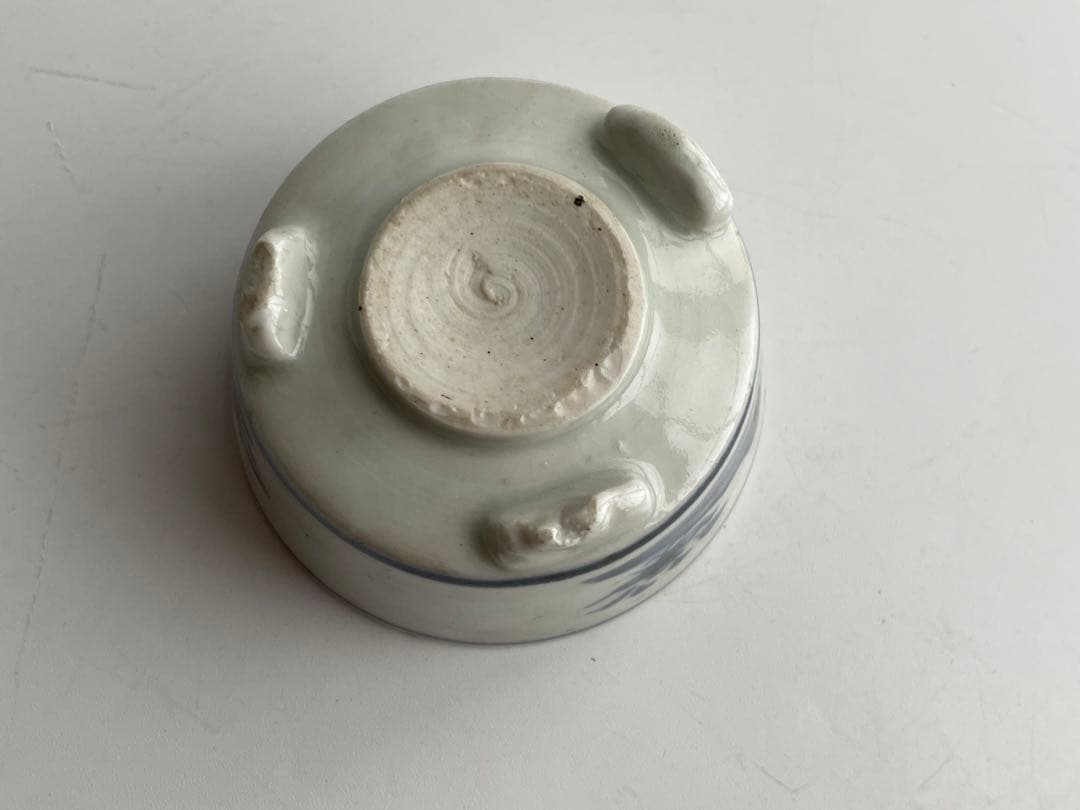 骨董　アンティーク　藍九谷　古伊万里　染付　香炉　三つ足　ミニ香炉　香爐　盆栽鉢