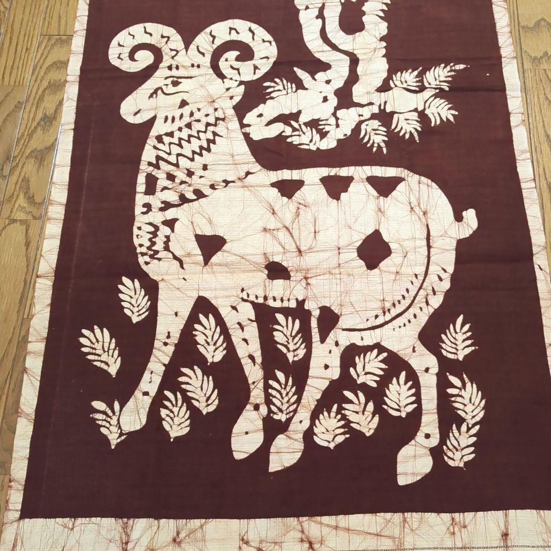 【大判】正倉院模様　羊木臈纈屏風　 ろうけつ染めタペストリー　約170cm大