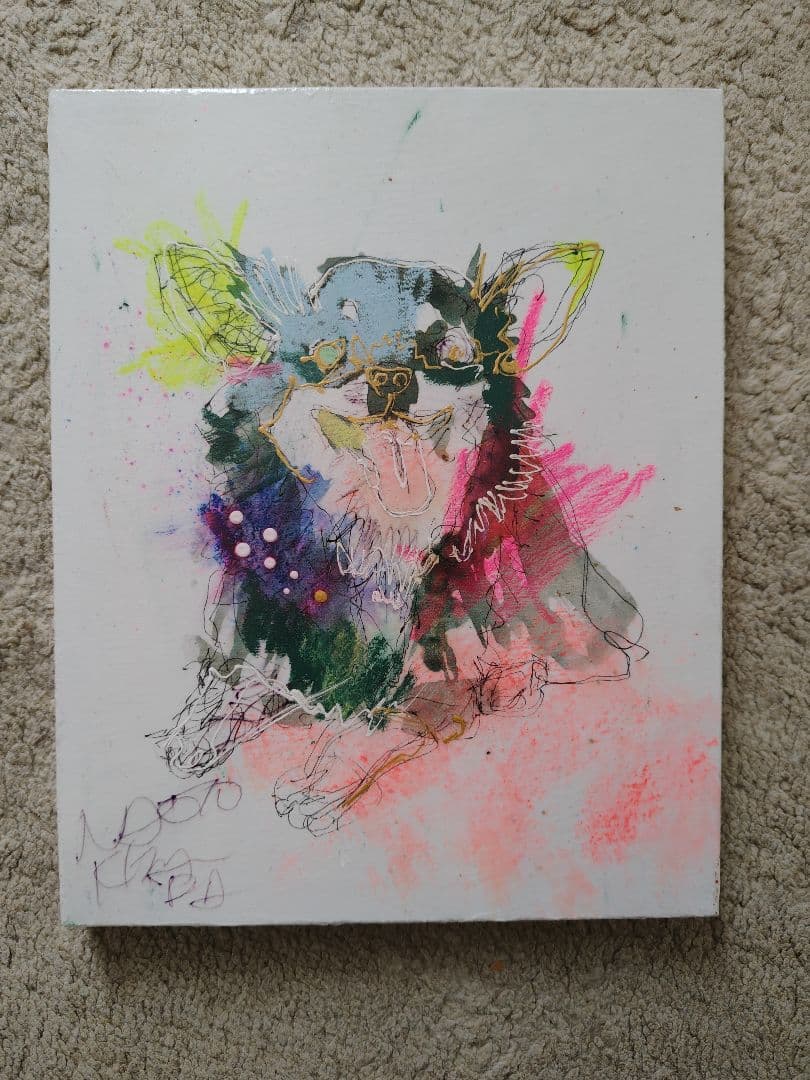 北村直登さん　原画　アクリル画 F3 チワワ