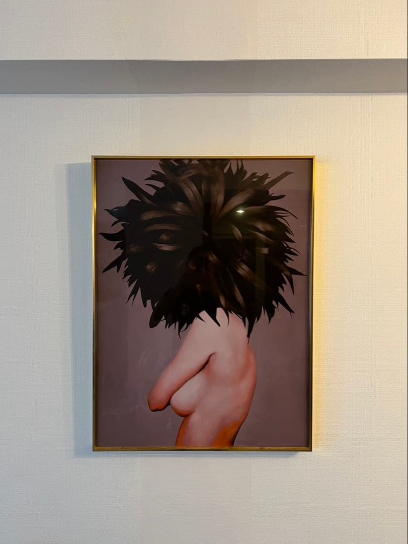 【現代アート】絵画 女性シルエットポスター BIG SIZE ゴールドフレーム付