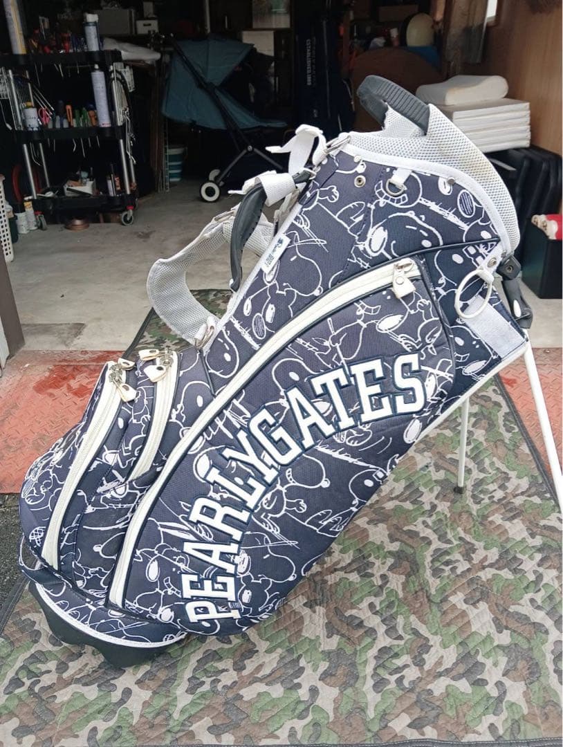 スヌーピーコラボ　PEARL GATES ゴルフバッグ・キャディバッグ ネイビー