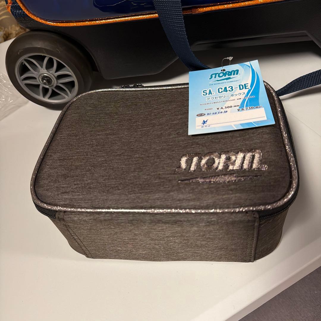 おまけ付！STORM 3個入りボウリング用バッグ ネイビーブルー/オレンジ