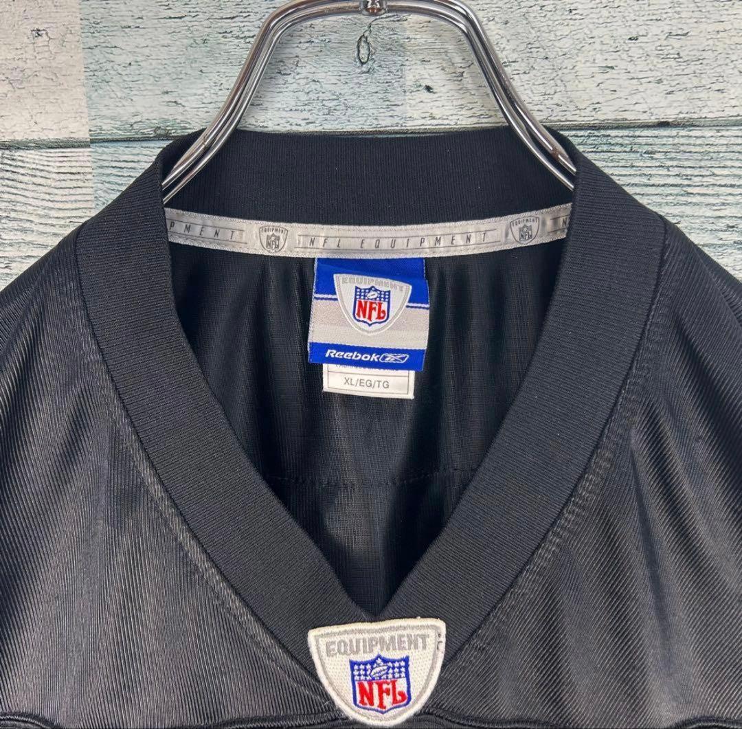 リーボック NFL 全刺繍 レイダース アメフトゲームシャツ XL