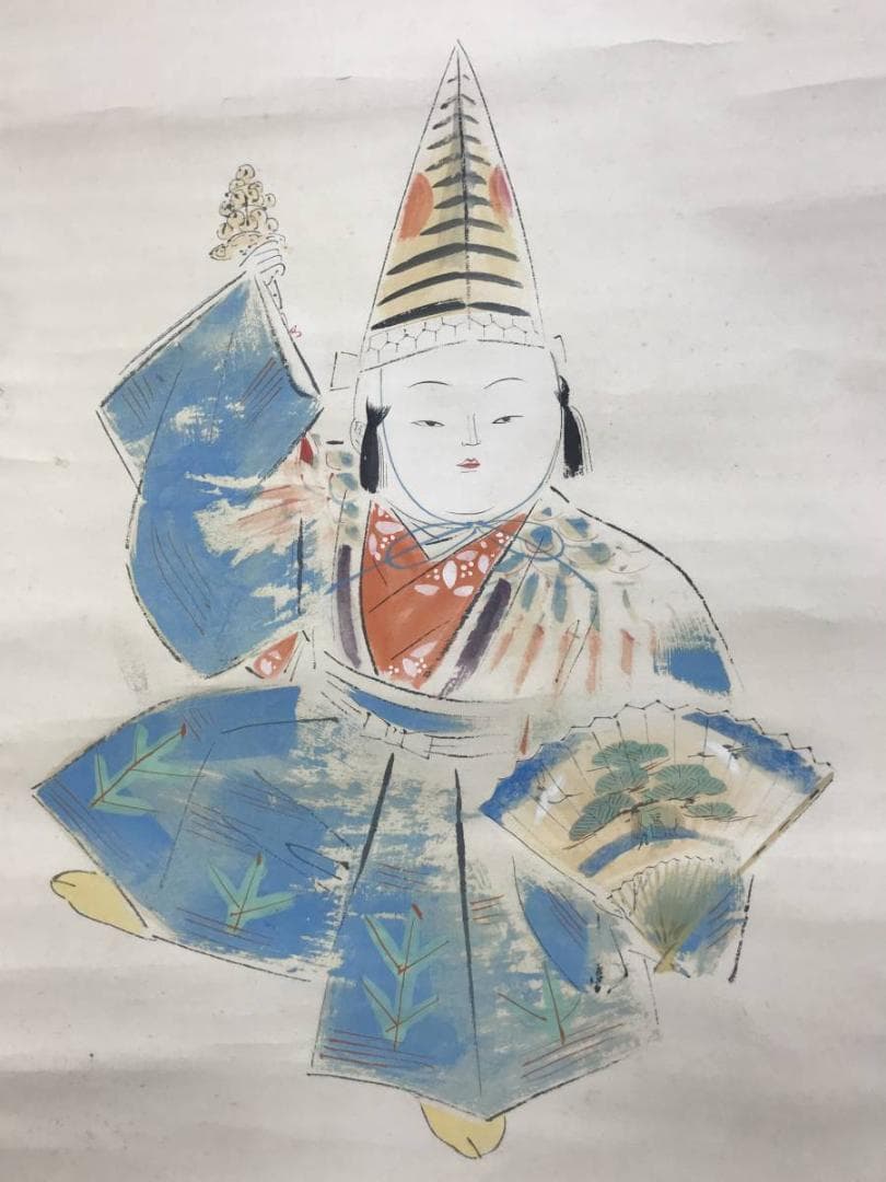 真作/三宅凰白/子供/三番叟/祝事人物図/正月掛軸//掛軸☆宝船☆AD-597