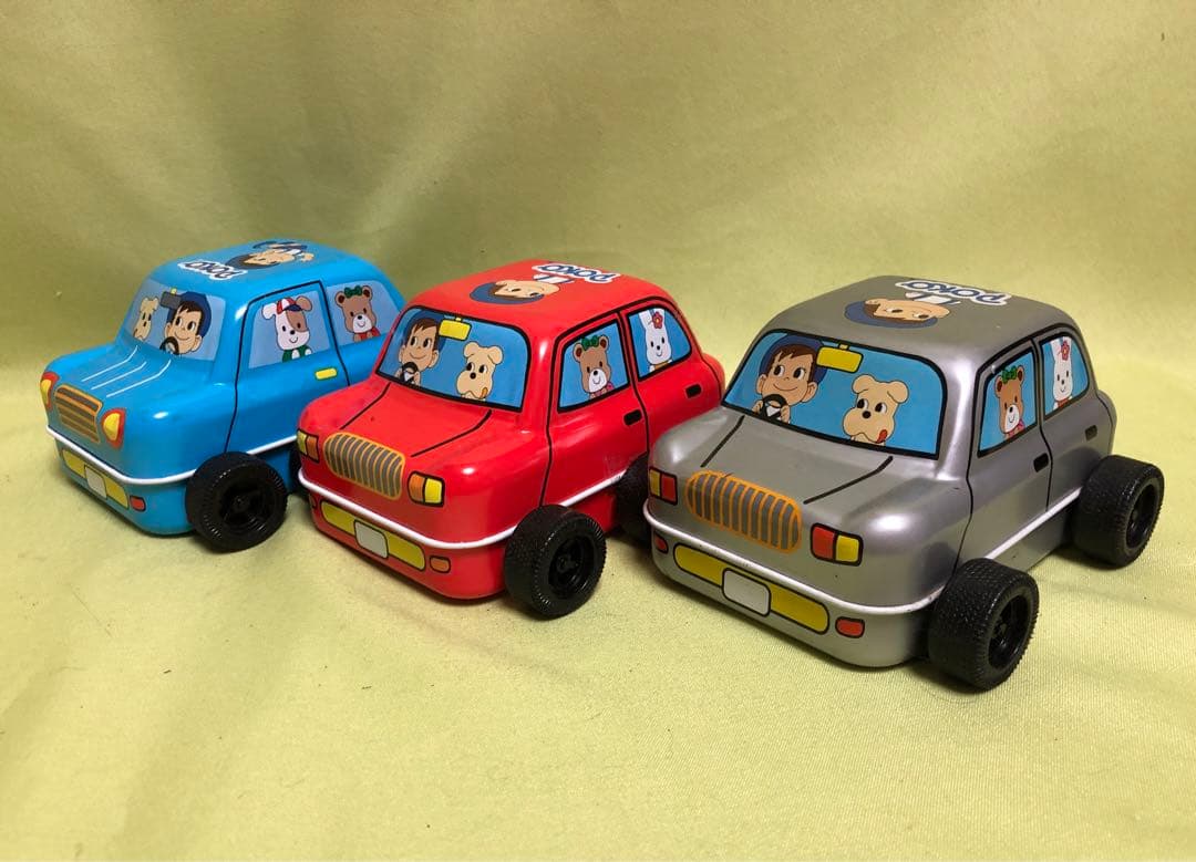 不二家のポコ ちゃんミニカー 3台セット新品未使用！定年劣化サビ