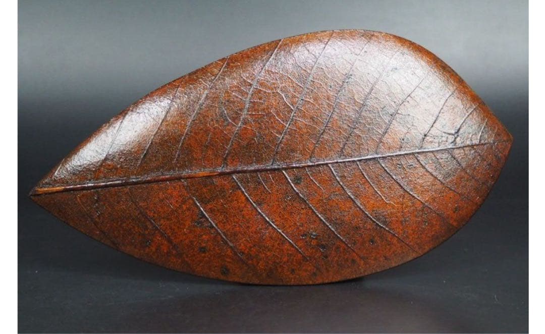 送料無料　漆細工　 菓子皿/葉皿5枚　珍品茶道具　検/花梨清民国屈輪彫堆黒剔犀書