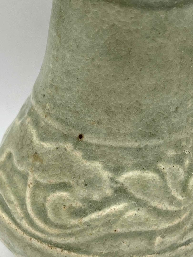 宋時代　蓮瓣荷花文瓶 湖田窯尊 水注　影青 青白磁　茶入　茶道具(D-94)