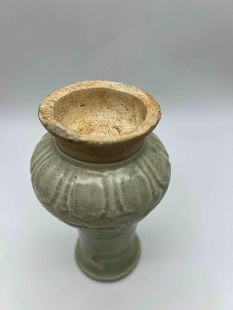 宋時代　蓮瓣荷花文瓶 湖田窯尊 水注　影青 青白磁　茶入　茶道具(D-94)