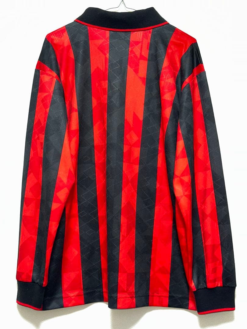 ACミラン Lotto 赤黒ストライプシャツ1994-95 優勝記念ユニフォーム