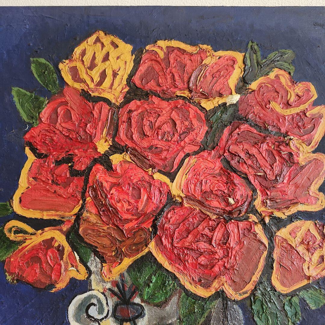 田渕眞兒　油絵　油彩　薔薇シリーズ　花　No.2-9+t+s