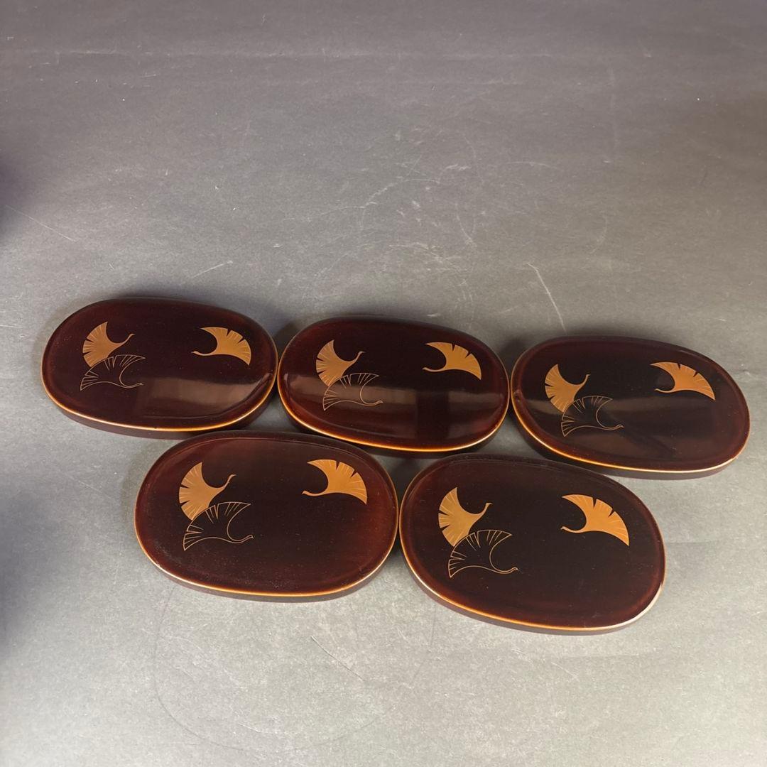 輪島塗　小判弁当箱　5客