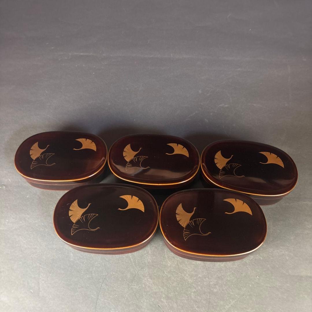 輪島塗　小判弁当箱　5客