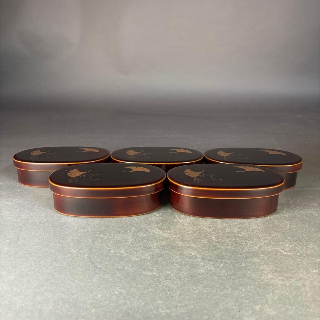 輪島塗　小判弁当箱　5客