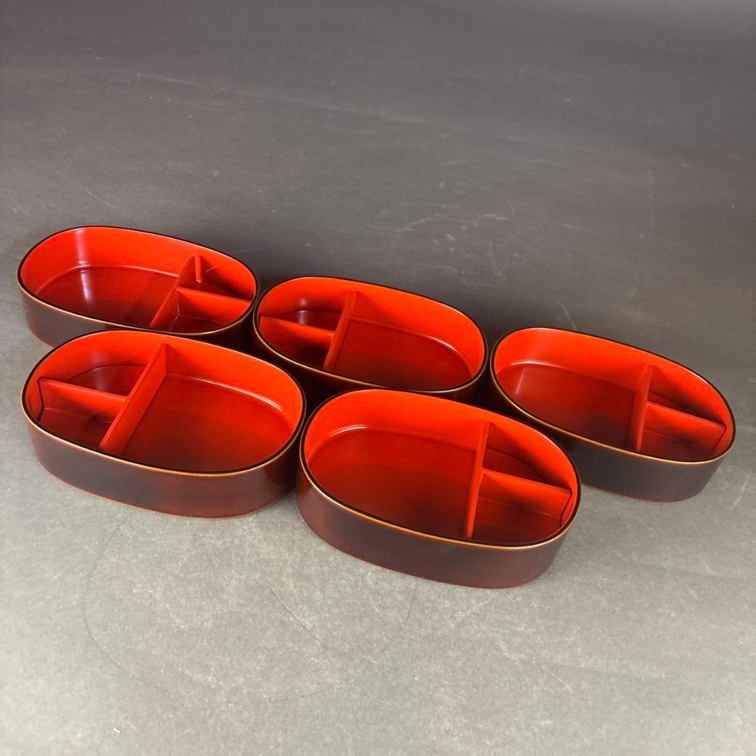 輪島塗　小判弁当箱　5客