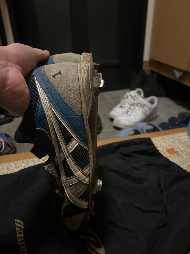 JPアセット証券野球部　ASICS スパイクシューズ ネイビー/グレー