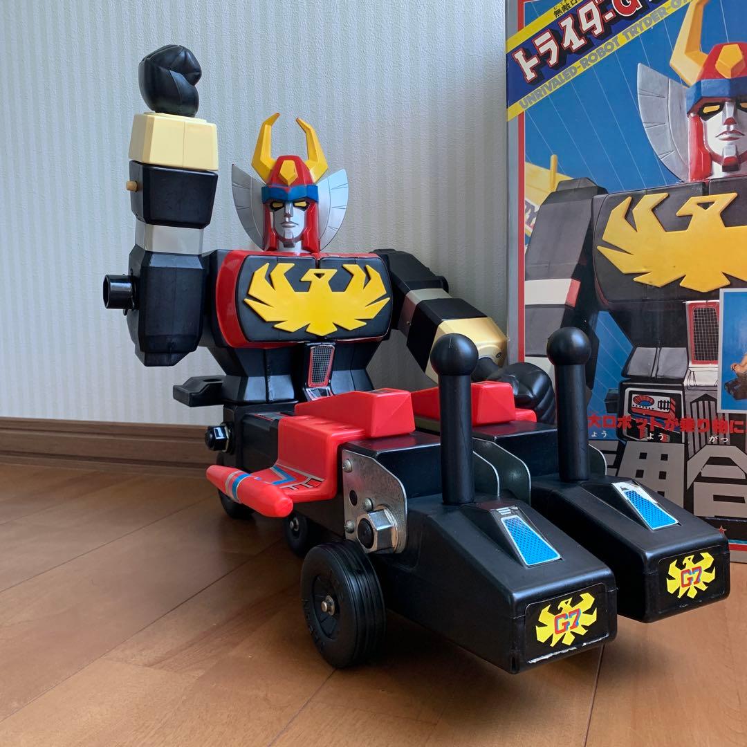 クローバー無敵ロボ トライダーG7 乗用合体セット 箱付き 1980年代