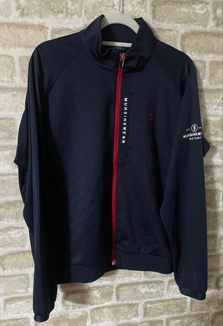 MUNSINGWEAR メンズLL トラックジャケット ジャージ　総柄　型押し