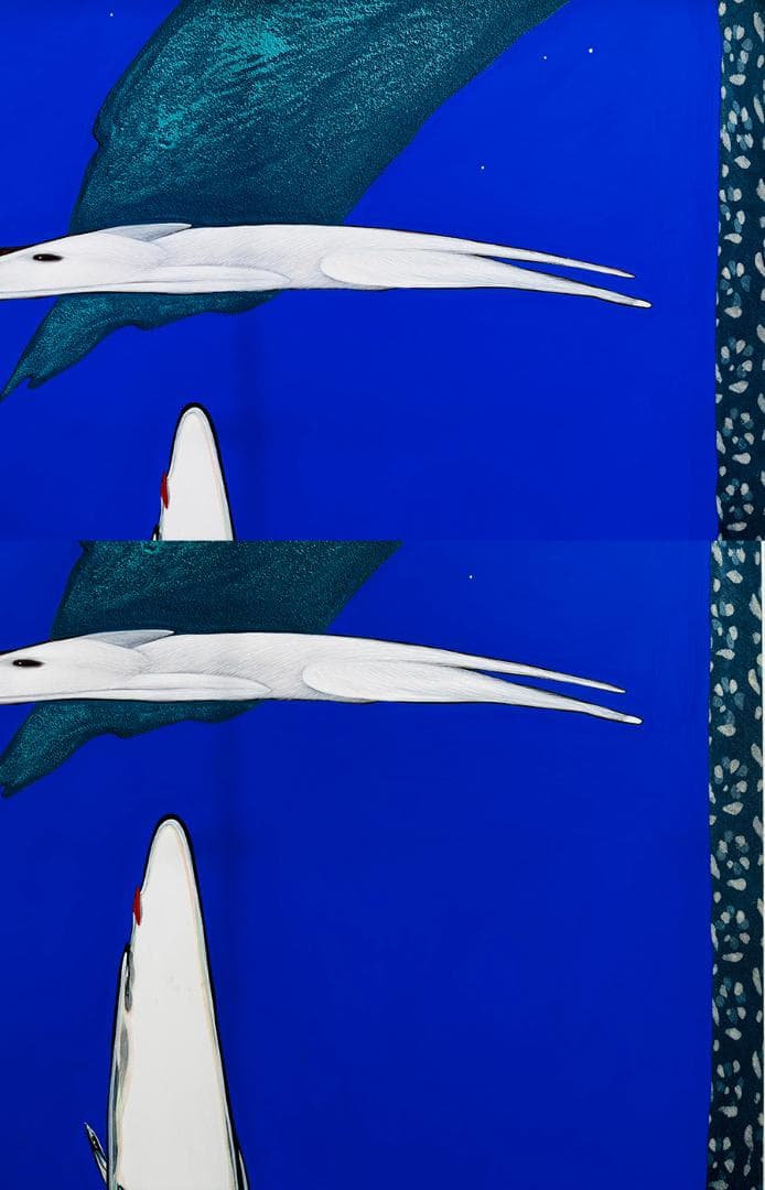 安達博文 画 2003年作 たおやかに 40号 額寸縦111cm✖️92.５cm