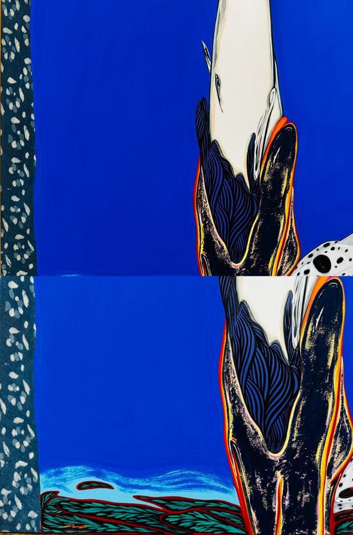 安達博文 画 2003年作 たおやかに 40号 額寸縦111cm✖️92.５cm