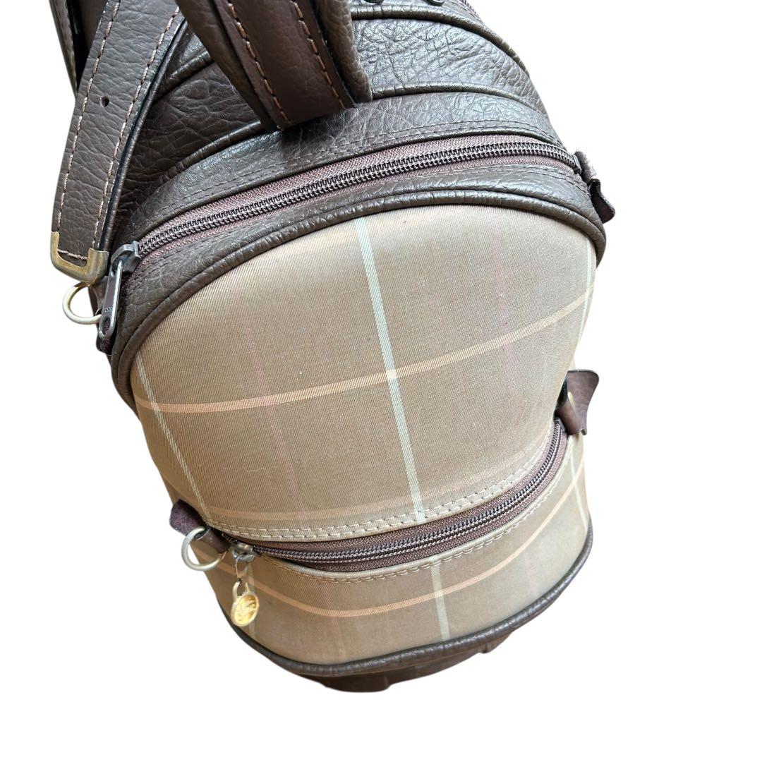 BURBERRY　バーバリー　キャディバッグ　ゴルフバッグ　チェック柄　レザー