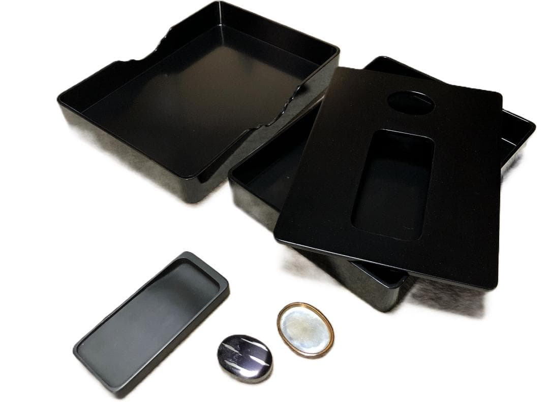 【 花丸蒔絵硯箱 蔵出未使用品 】　平安揚光堂造之　共箱付　昭和前期