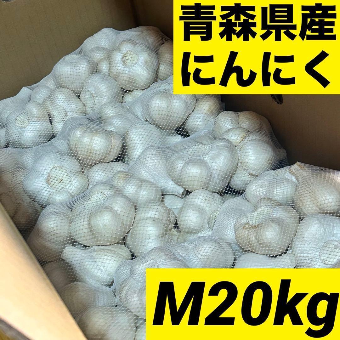 【お買い時】青森県産にんにく M 20kg福地ホワイト六片 激安 家庭用 加工用
