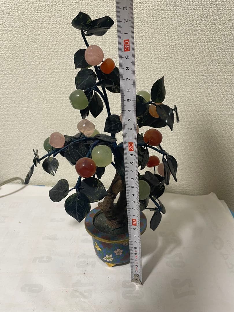 中国美術 盆栽　七宝焼　玉石　瑪瑙　翡翠 彫刻　置物