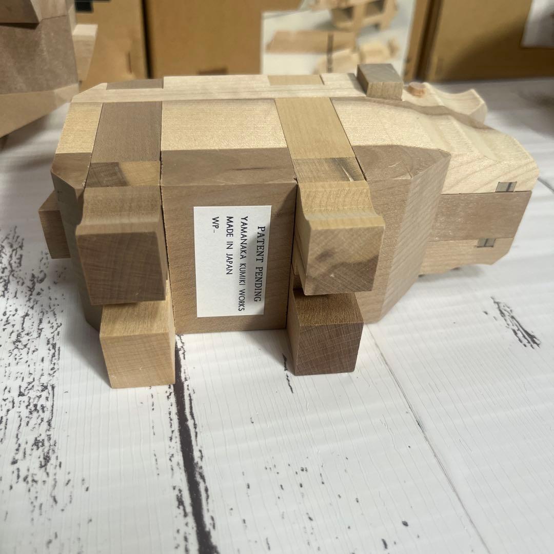 山中組木　yamanaka kumiki 動物セット　ブタ　カバ　ゾウ　ライオン