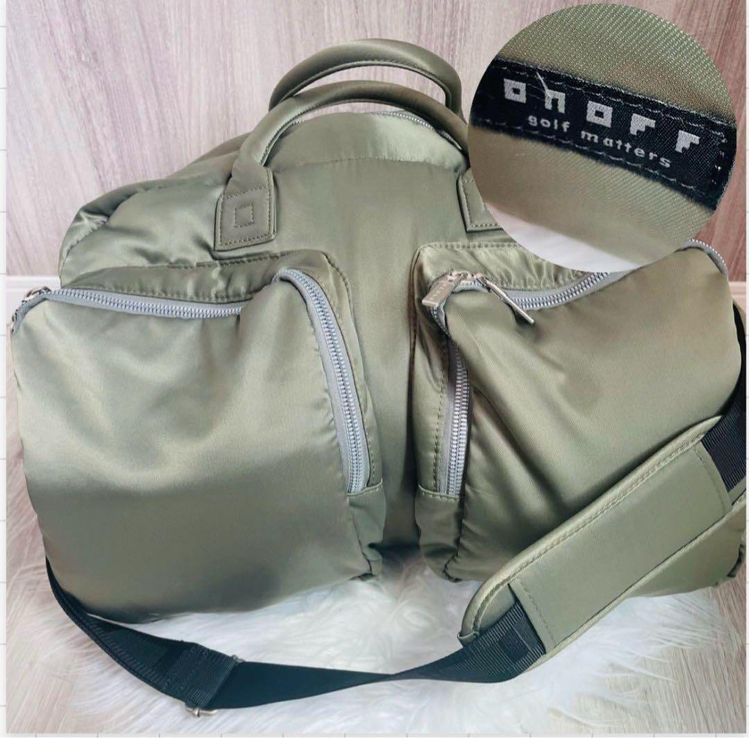 未使用級　オノフ　ボストンバッグ　2WAY ショルダー　大容量収納可能　カーキ