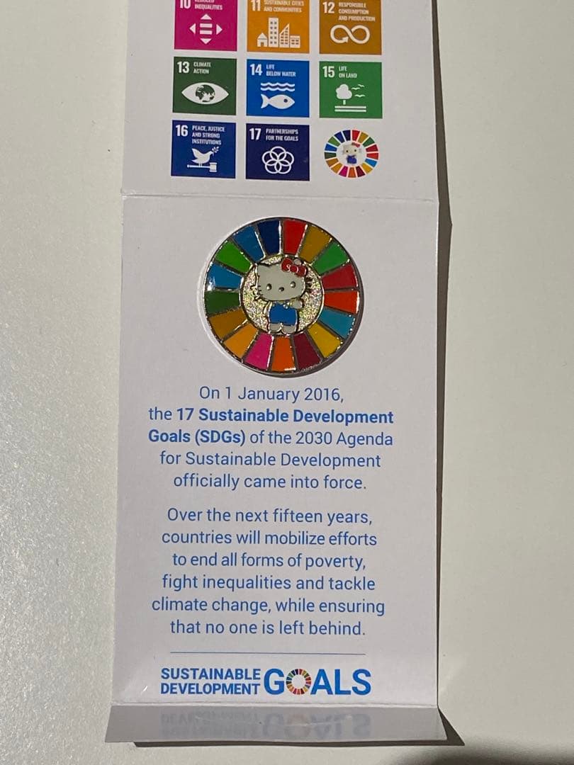2025万博 国連限定 SDGs ハローキティ ピンバッジ 台紙付き 7点