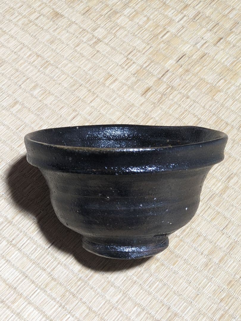 ♦片口抹茶碗 茶道具 片口酒器 ぐい呑み 窯元不明 未使用品 秀作な作家物
