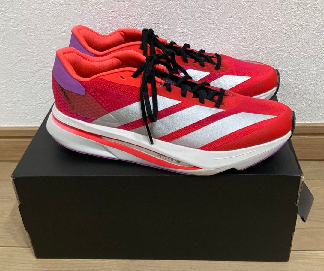 【新品】ADIZERO SL2 M 25.0cm レッド/シルバー 箱付き