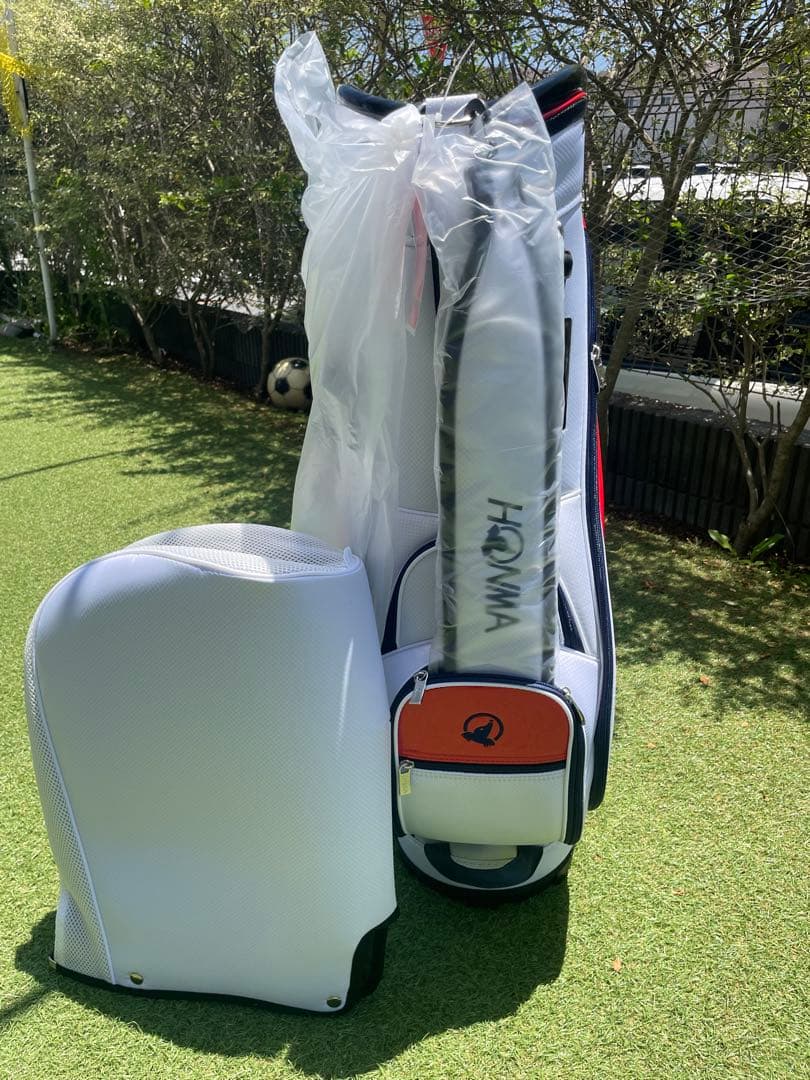 HONMA ゴルフバッグ ホワイト/ネイビー/レッド