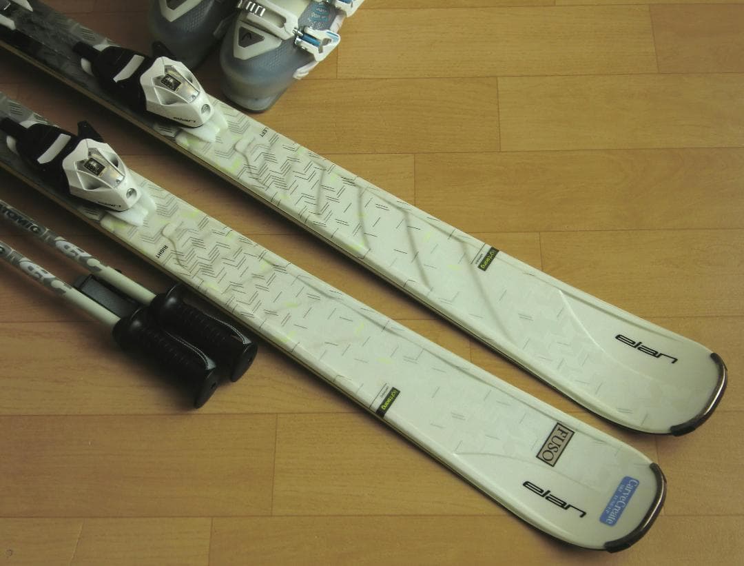 ■■送料無料■ELAN■女性用スキーセット■板158靴25-25.5■メンテ付■