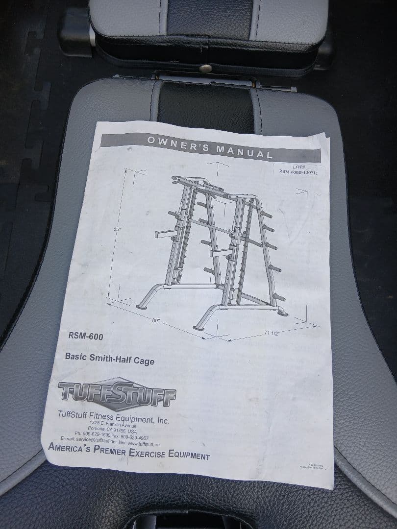 (美品)TUFFSTUFF タフスタッフ RSM‐600 スミスマシン+ベンチ