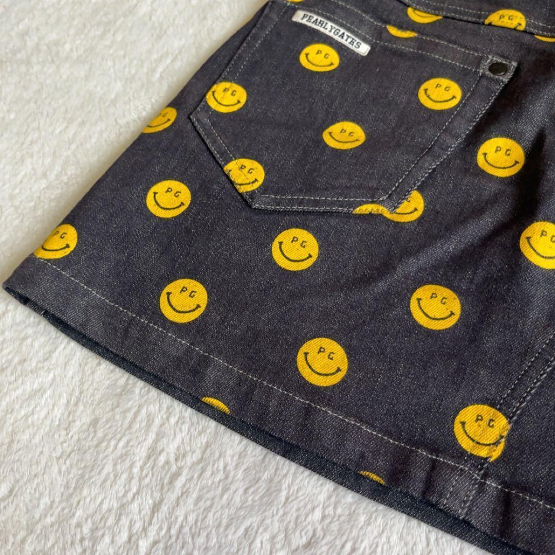 美品　パーリーゲイツ　セットアップ　にこ　スマイル　パーカー　スカート　デニム