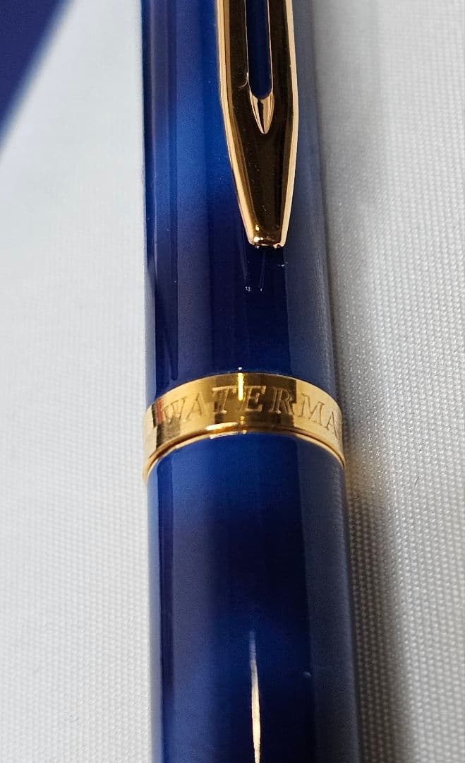 【希少】WATERMAN ウォーターマン 万年筆 ブルー ゴールド18k 750