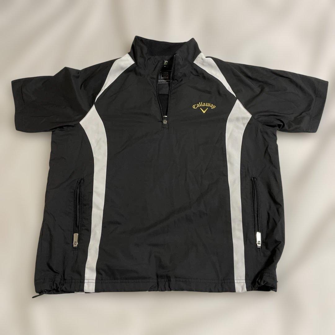 Callaway 半袖ウィンドジャケット M ブラック✖️ホワイト　未使用に近い