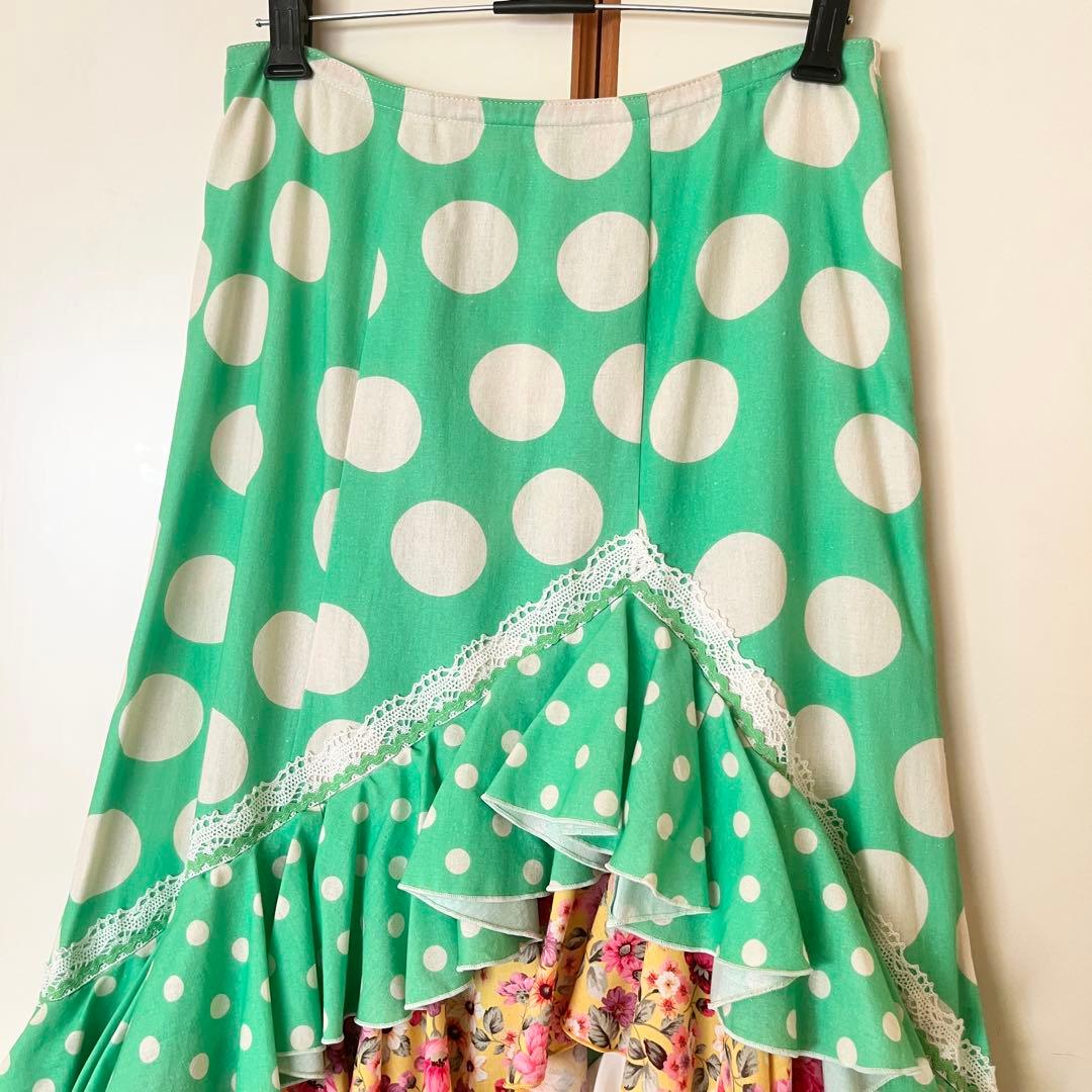 タグ付き　未使用　Mariquita フラメンコ　一点物　ファルダ　水玉