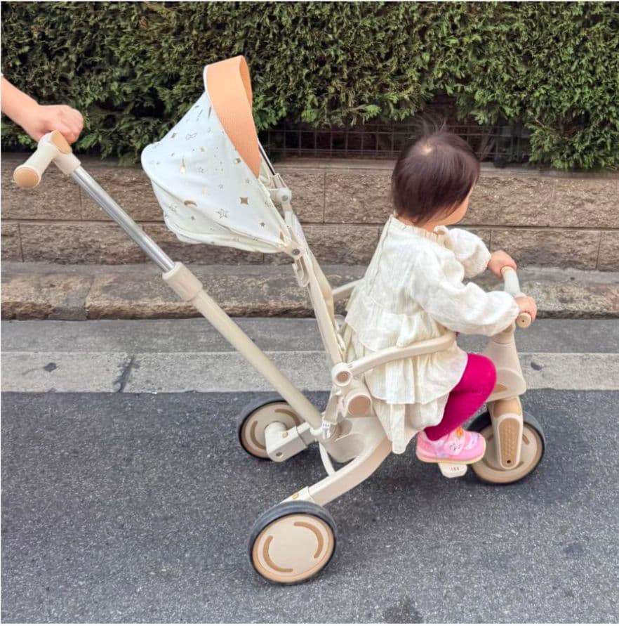 【新品】多機能三輪車 イエロー 7in1 折りたたみ式 安全設計1歳〜5歳